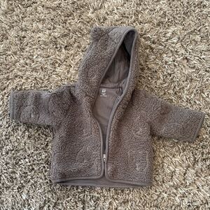 GAP Soft Gray Sherpa Baby Hoodie